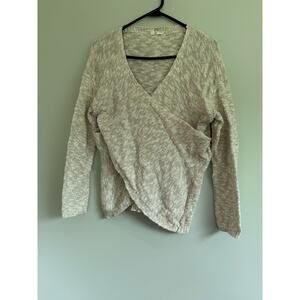Moth‎ Anthropologie faux wrap, cream lightweight sweater